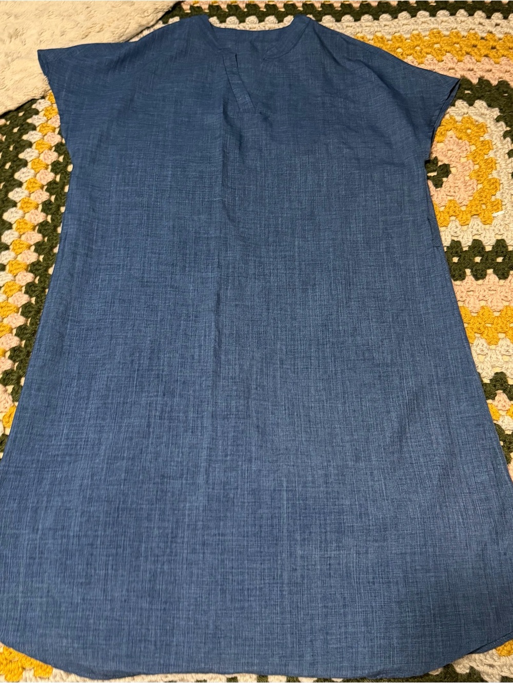 Blue Chambray Shift Dress